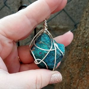 Mermaid Chalcopyrite Wire Wrap Pendant